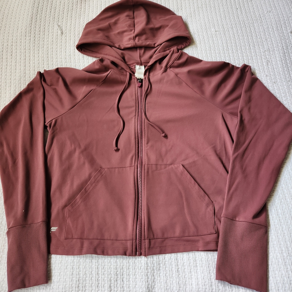 Women's Zip-Up Hooded Jacket in Dusty Rose